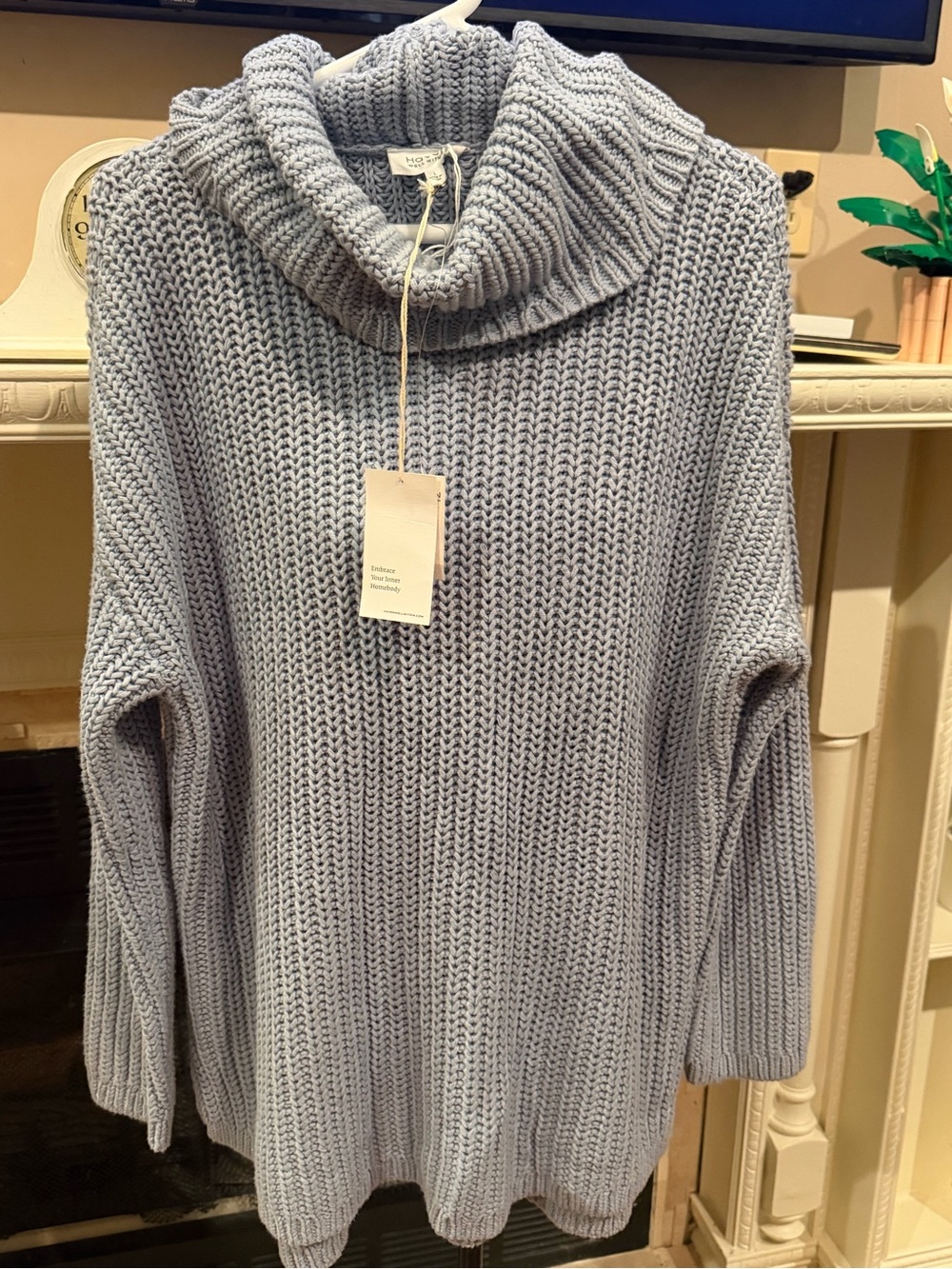 Haven Light Blue Chunky Cowl Neck Sweater